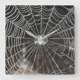 Spider Web Clock Arachnology Quadratische Wanduhr