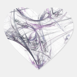 Spider Web Fraktal Background Heart Sticker