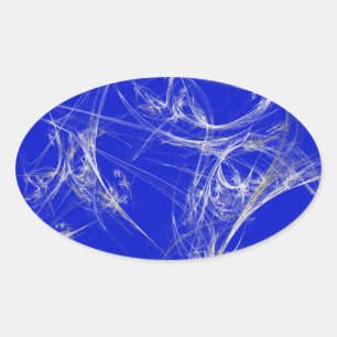 Spider Web Fraktal Background Oval Aufkleber