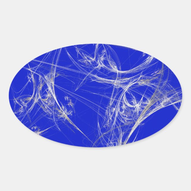 Spider Web Fraktal Background Oval Aufkleber (Vorderseite)
