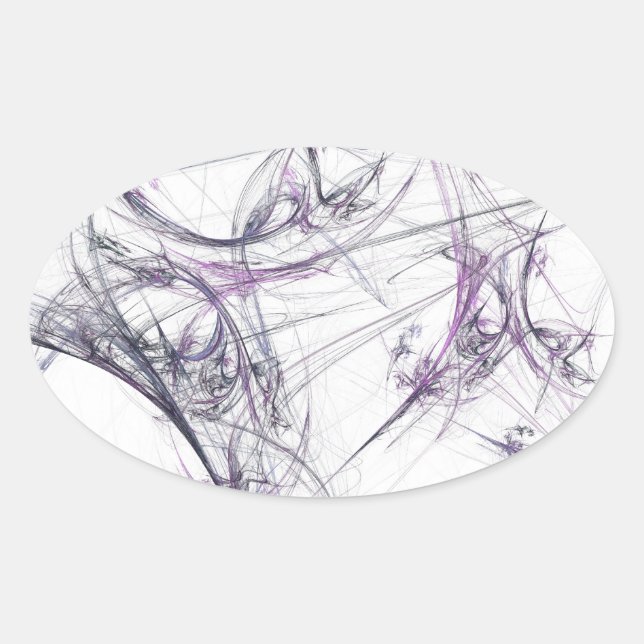 Spider Web Fraktal Background Oval Aufkleber (Vorderseite)