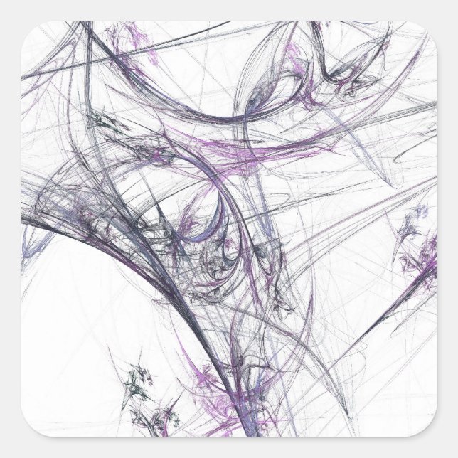 Spider Web Fraktal Background Square Aufkleber (Vorderseite)