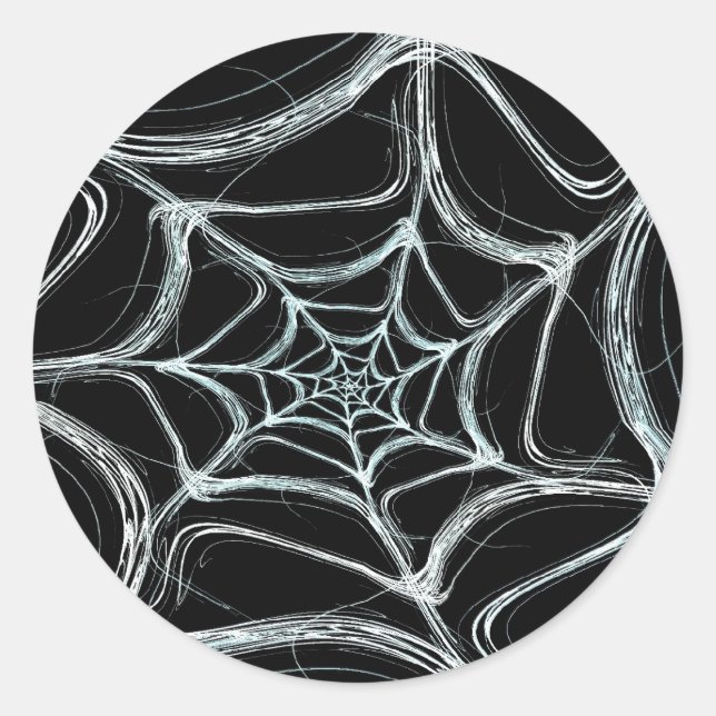 Spider Web Fraktal Hintergrund Rundaufkleber Runder Aufkleber (Vorderseite)
