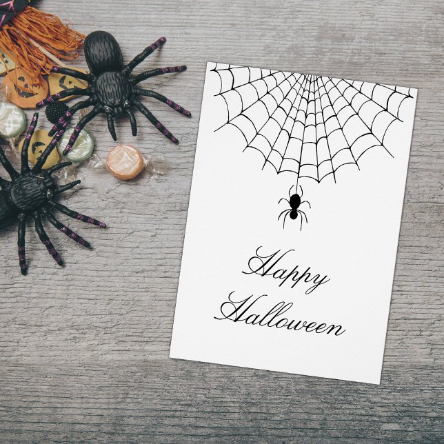 Spider Web Halloween noir blanc carte de vacances (Créateur téléchargé)