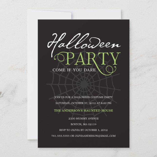 SPIDER WEB| HALLOWEEN PARTY INVITATION (Devant)