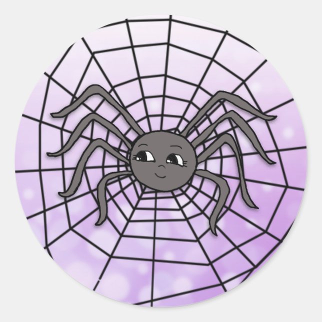 Spider Web Halloween Spooky Party Runder Aufkleber (Vorderseite)