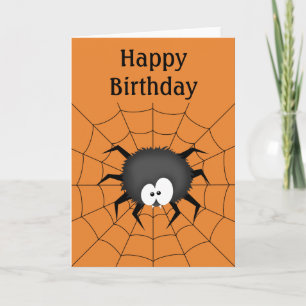 Spider, Web, Happy Birthday Karte