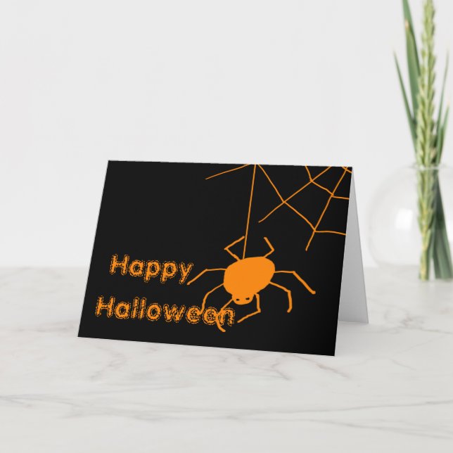 Spider Web Happy Halloween Carte de voeux (Devant)