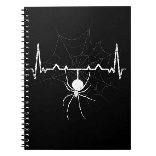 Spider Web Heartbeat Cobweb Spider Gift Notizblock (Vorderseite)