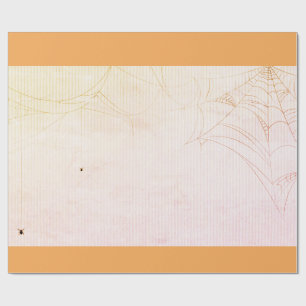 SPIDER WEB ORANGE HALLOWEEN Wrapping Paper Geschenkpapier