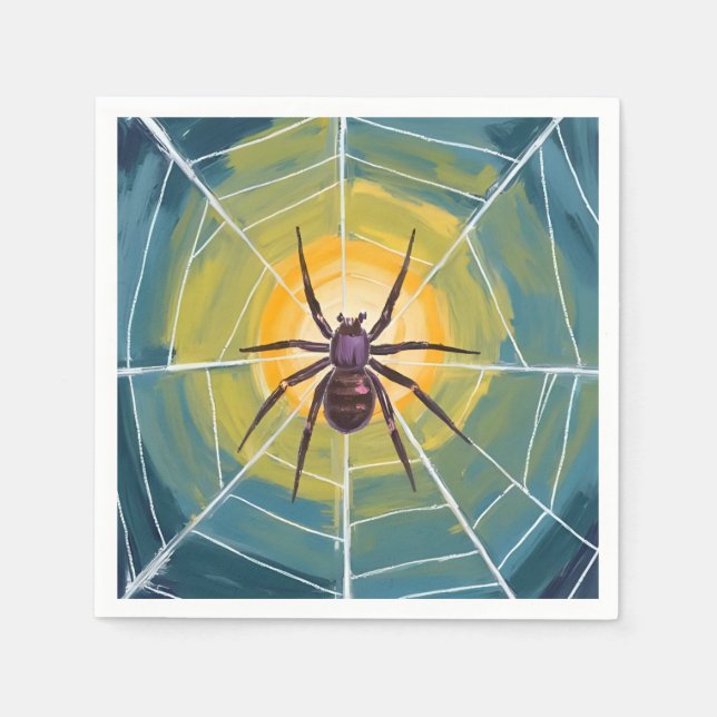 Spider Web Spooky Halloween-Party Serviette (Vorderseite)