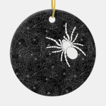 Spider Web und Big White Spider Spooky Halloween