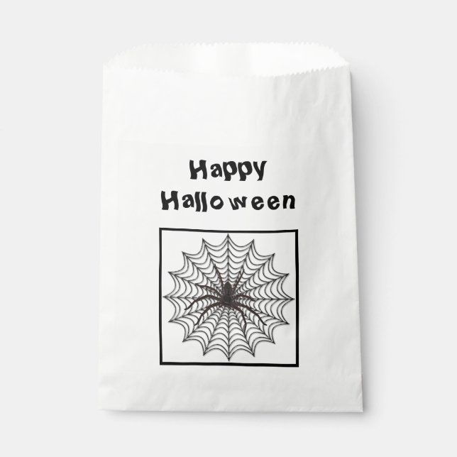 Spider Web und Black Spider Halloween Geschenktütchen (Vorderseite)