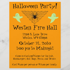 Spider Web und Ghost-Halloween-Party Flyer