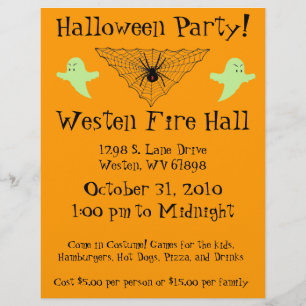Spider Web und Ghost-Halloween-Party Flyer