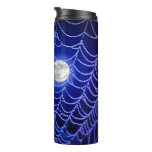 Spider Web und Mond Thermosbecher