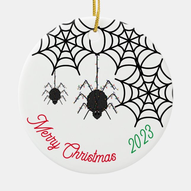 Spider Weihnachten Keramik Ornament (Vorne)