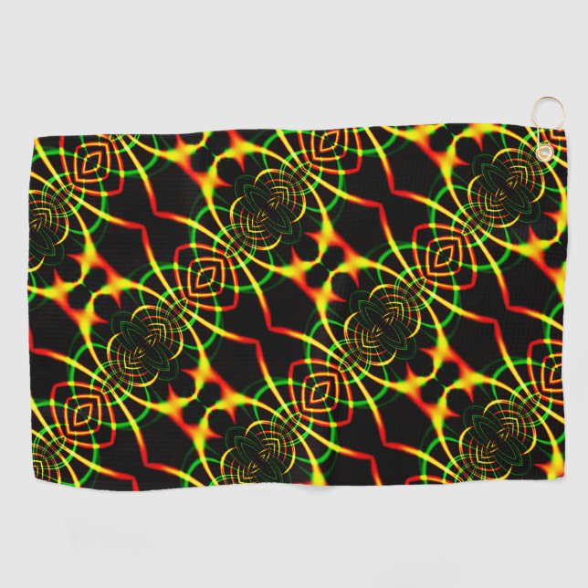 Spiderbeine und Tentakeln, spiegelnd, bunt Golfhandtuch (Horizontal)