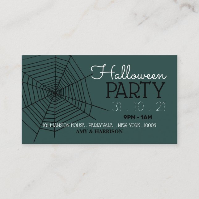 Spiders Web, Halloween-Party Ticket Einladung (Vorderseite)