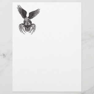 Spiderskull mit Adler im Tattoo-Stil Letterhead Briefbogen