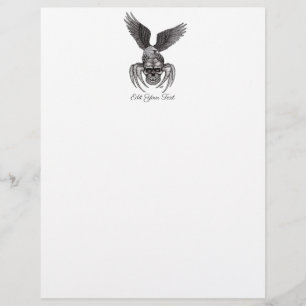 Spiderskull mit Adler im Tattoo-Stil Letterhead Briefbogen
