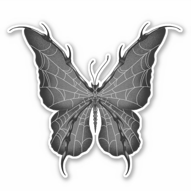 Spiderweb Butterfly Aufkleber (Vorderseite)