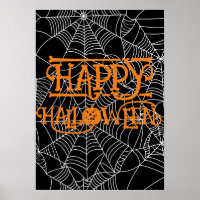 Spiderweb Crescent Moon Halloween Party