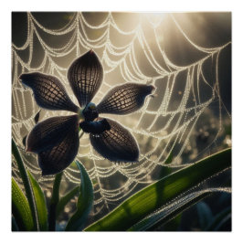 Spiderweb floral poster