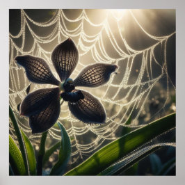 Spiderweb floral poster