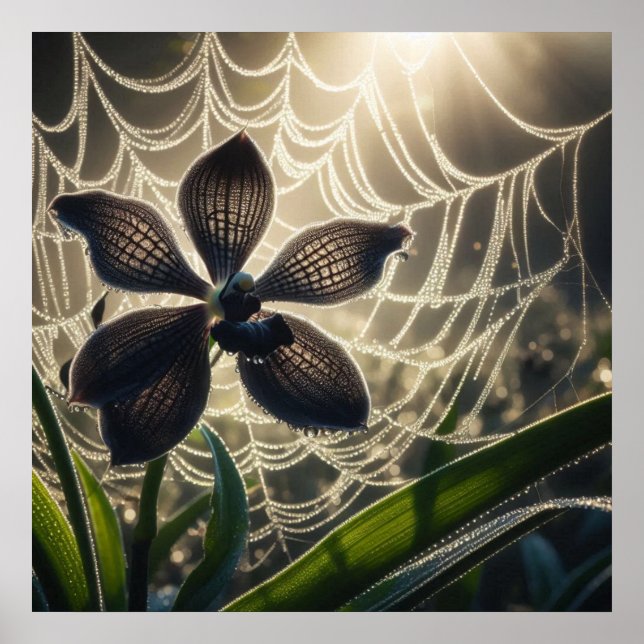 Spiderweb floral poster (Vorne)