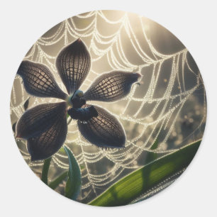 Spiderweb floral runder aufkleber
