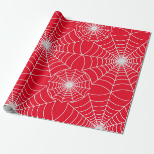 SPiderWeb Gemustert Red Design Geschenkpapier