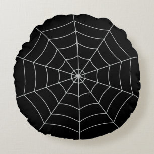 Spiderweb Gothic Halloween Rundes Kissen