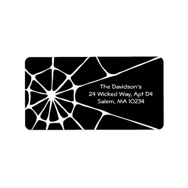 Spiderweb Halloween Address Label Adressaufkleber (Vorne)
