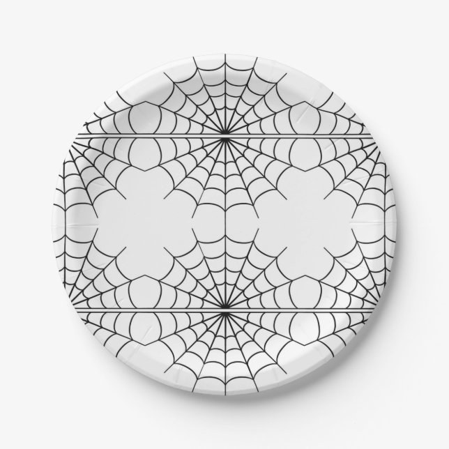 Spiderweb Halloween Pappteller (Vorderseite)