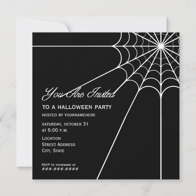 Spiderweb Halloween-Party-Einladung Einladung (Vorderseite)