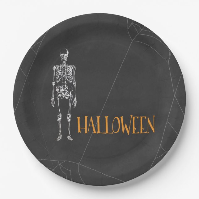 Spiderweb Halloween-Party Pappteller (Vorderseite)