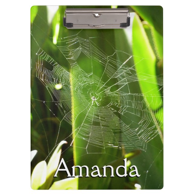 Spiderweb in tropischen Blätter Natur Klemmbrett (Vorderseite)