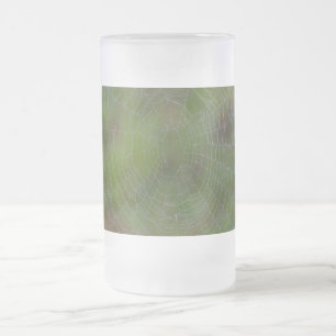 Spiderweb mit Droplets Mattierte Glass Bier Tasse