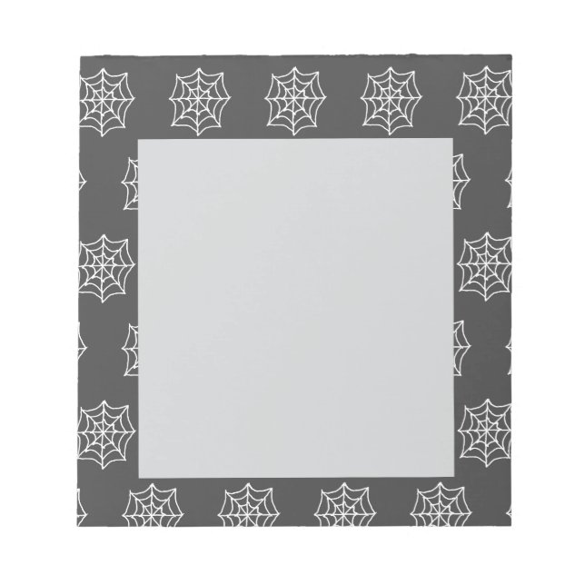 Spiderweb Notepad (dunkelgrau & weiß) Notizblock (Vorderseite)