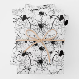 Spiderweb Pattern Halloween Geschenkpapier Set