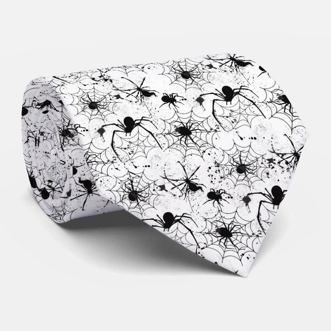 Spiderweb Pattern Halloween  Krawatte (Gerollt)