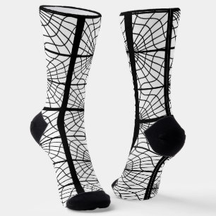 Spiderweb Print Socken in Schwarz und Weiß Unisex