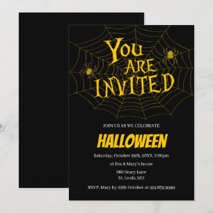 Spiderweb Sie sind eingeladen Halloween-Party Einladung