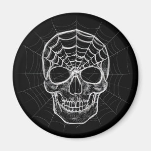 Spiderweb Skull Magnet