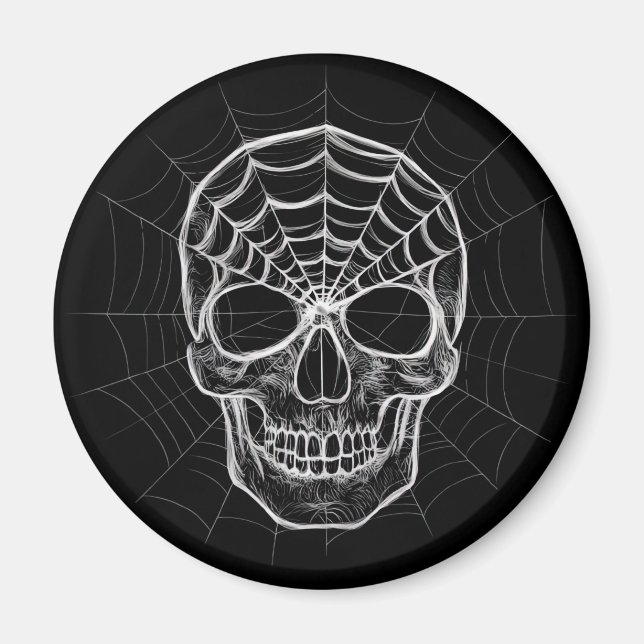 Spiderweb Skull Magnet (Vorne)