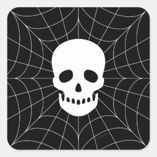 Spiderweb Skull Sticker