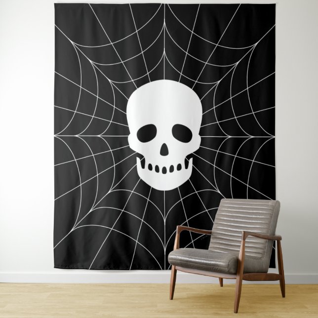 Spiderweb Skull Tapestry Wandteppich (Beispiel)