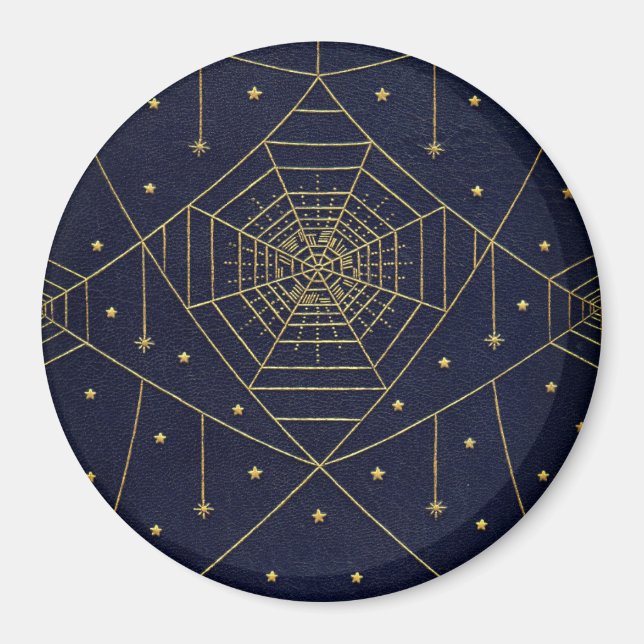 Spiderweb spinnen stars schwarz und gold magnet (Vorne)