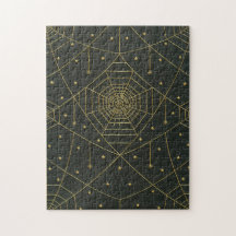 Spiderweb spinnen und Sterne schwarz und gold
